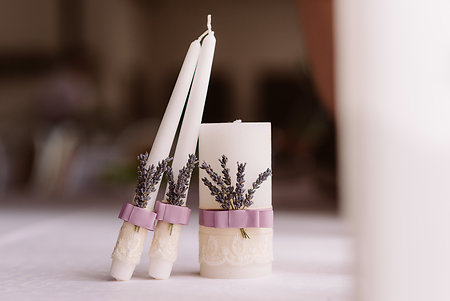 Weddings. Candles Lavender